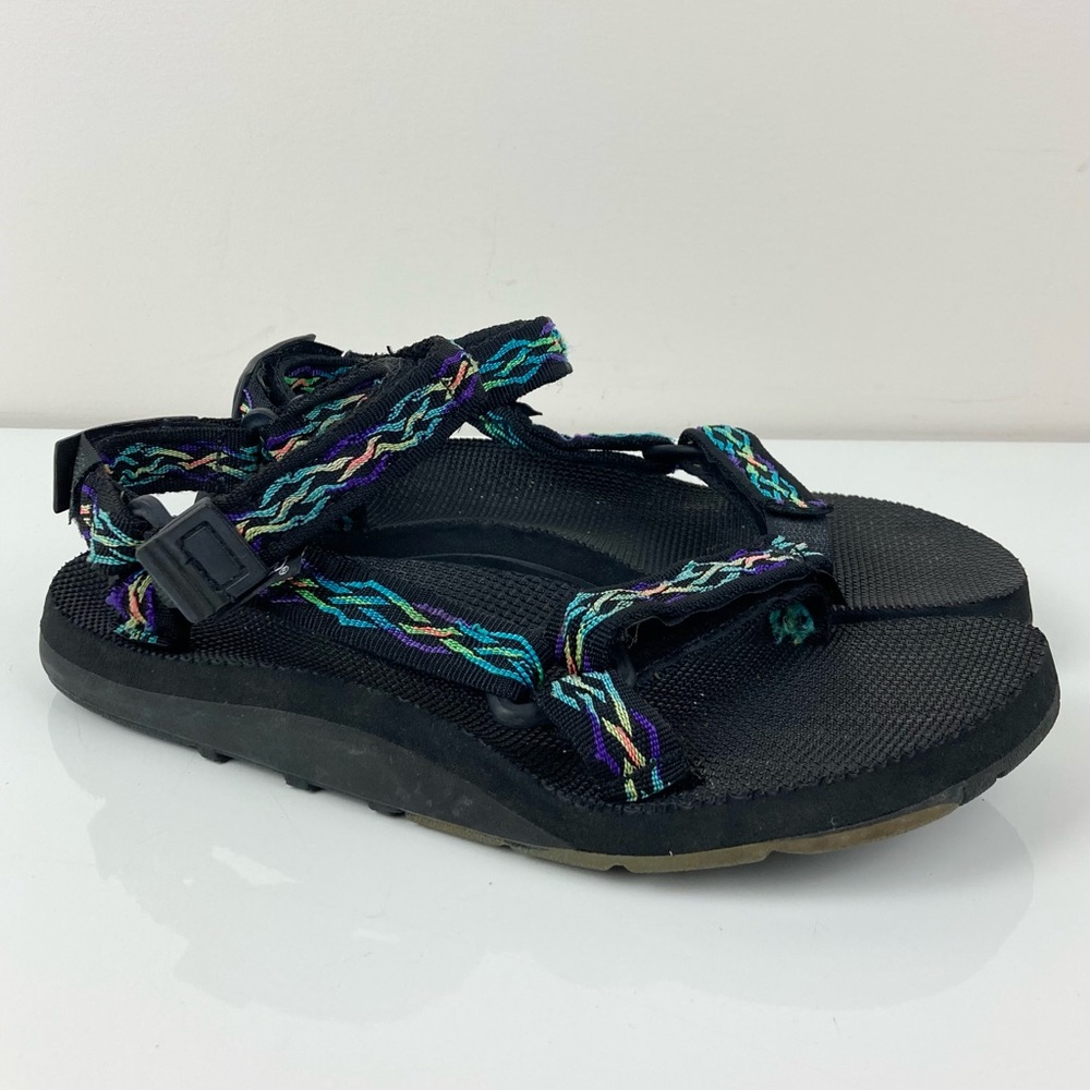 Vintage Teva Men’s Strappy Hiking Sport Sandals Black Multicolor Size 10.0